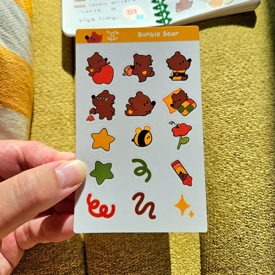 Bumble Bear Sticker Sheet
