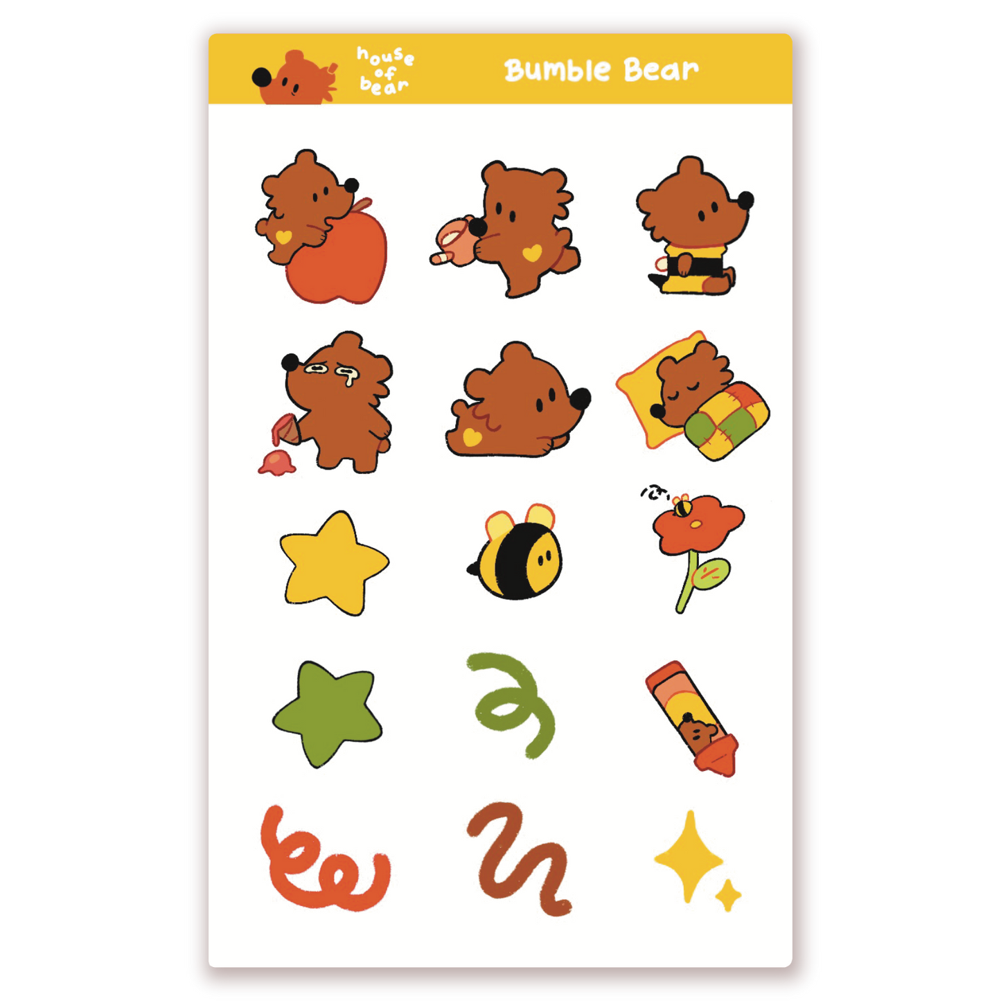 Bumble Bear Sticker Sheet