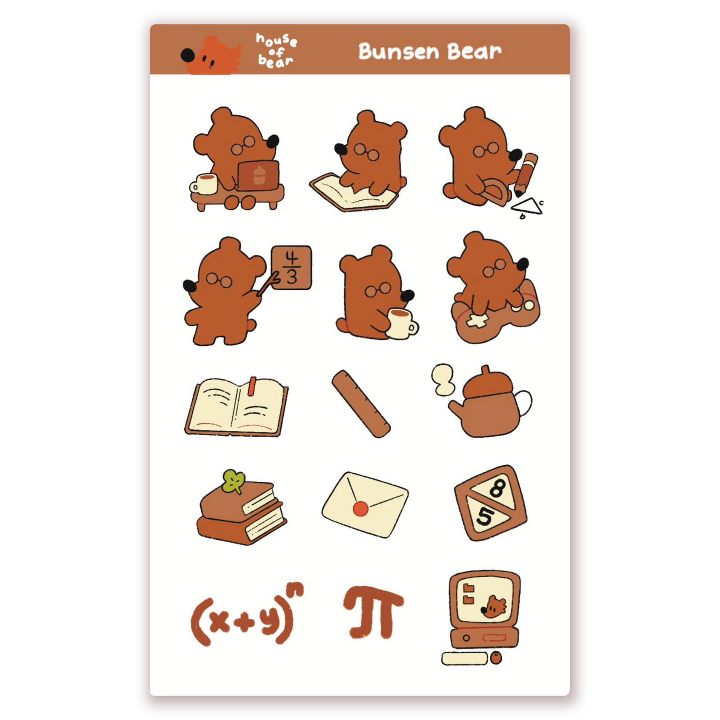 Bunsen Bear Sticker Sheet
