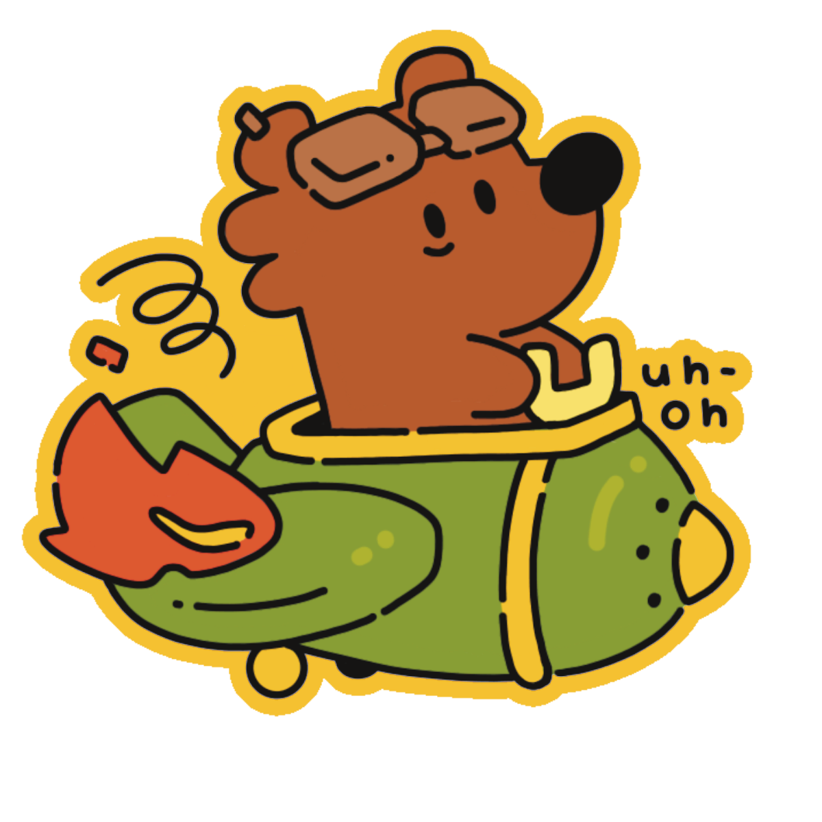 Pilot Bear Sticker