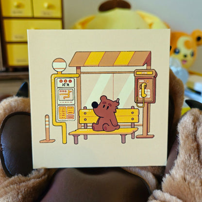 Bus Stop Bear Mini Print