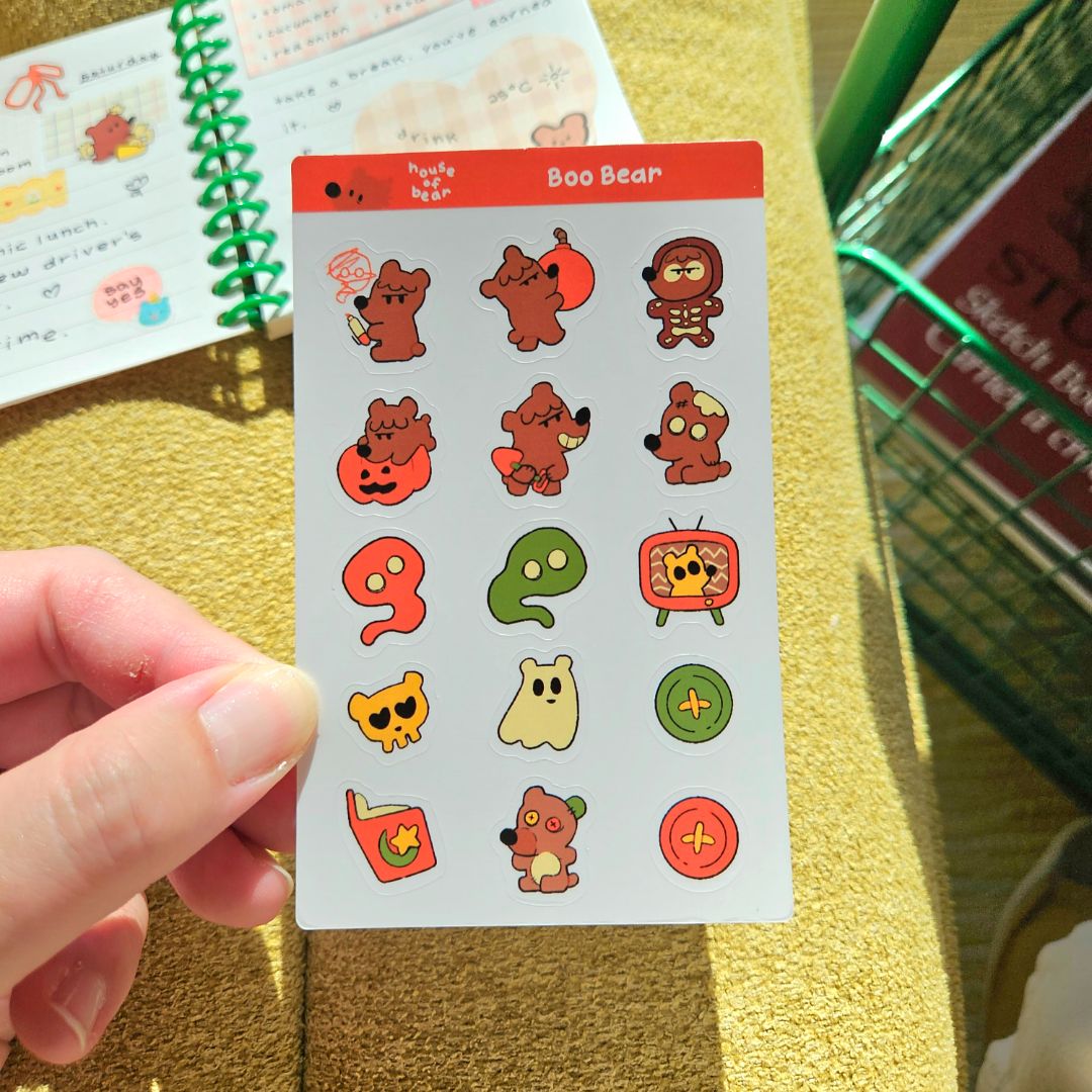Boo Bear Sticker Sheet