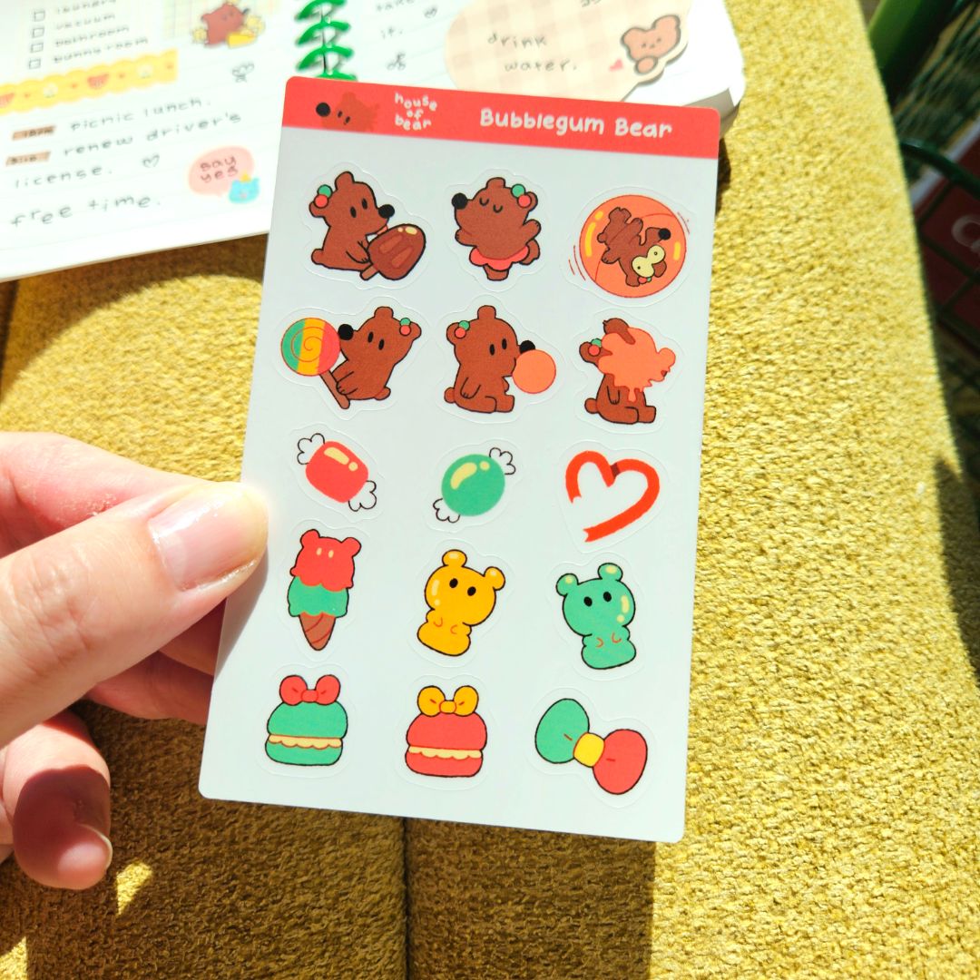 Bubblegum Bear Sticker Sheet