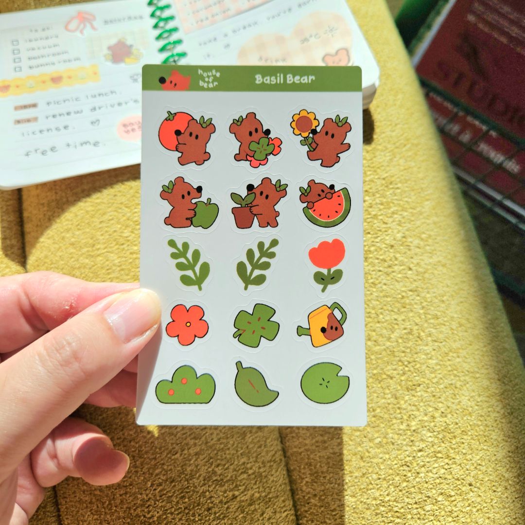 Basil Bear Sticker Sheet