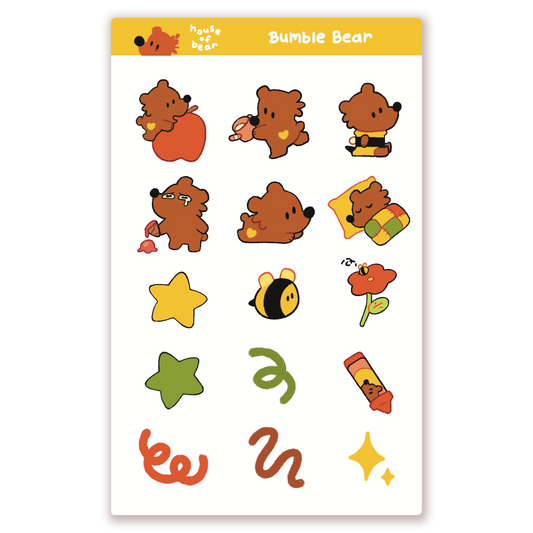 Bumble Bear Sticker Sheet