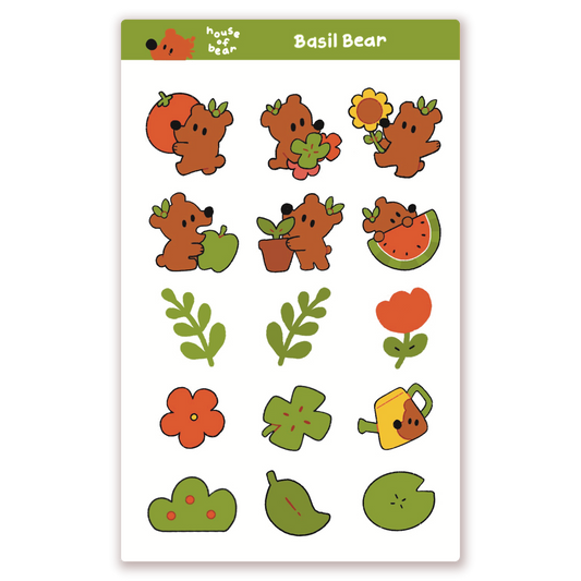 Basil Bear Sticker Sheet