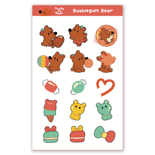Bubblegum Bear Sticker Sheet