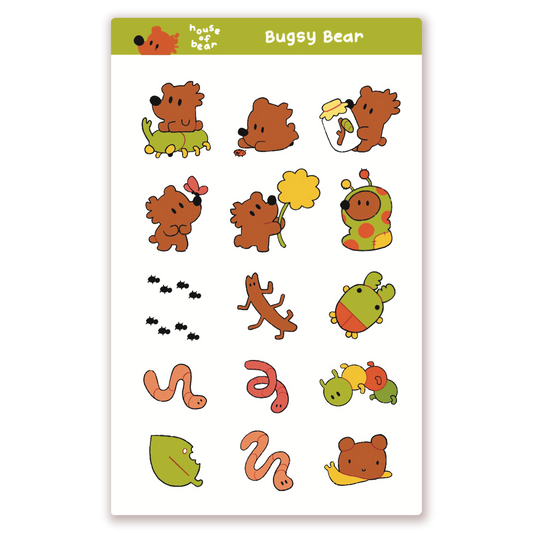 Bugsy Bear Sticker Sheet