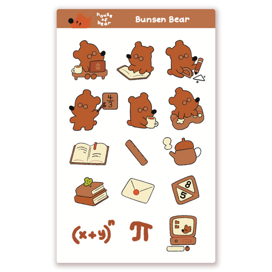 Bunsen Bear Sticker Sheet