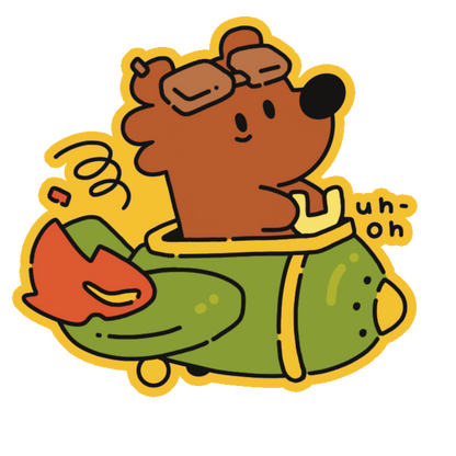 Pilot Bear Sticker