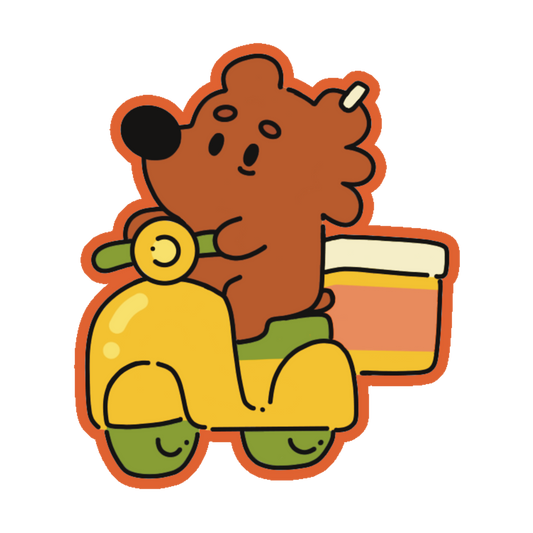 Scooter Bear Sticker